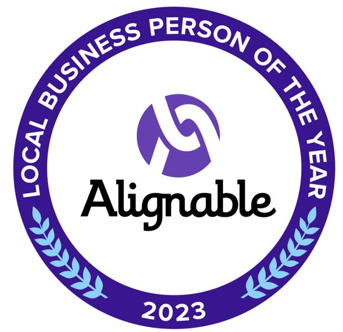 A logo for alignable local business person of the year
