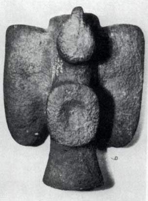 Large sandstone bird effigy pipe from Kentucky illustrated in Tobacco Pipes and Smoking Customs of the American Indians