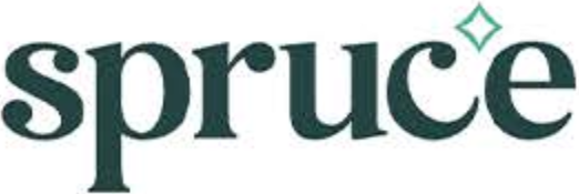 Green “spruce” wordmark with a small diamond-shaped accent above the letters