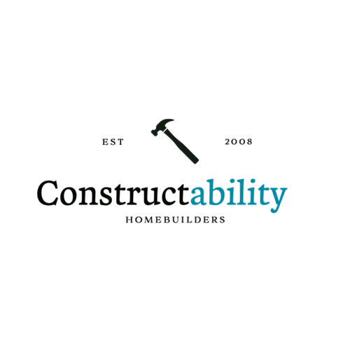 Constructability Homebuilders logo with hammer icon and EST 2008