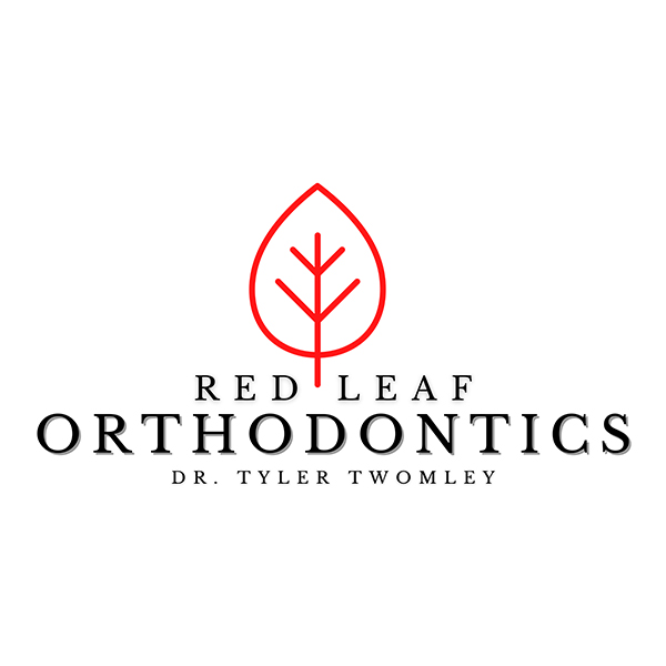 Red leaf logo with Red Leaf Orthodontics and Dr. Tyler Twomley text