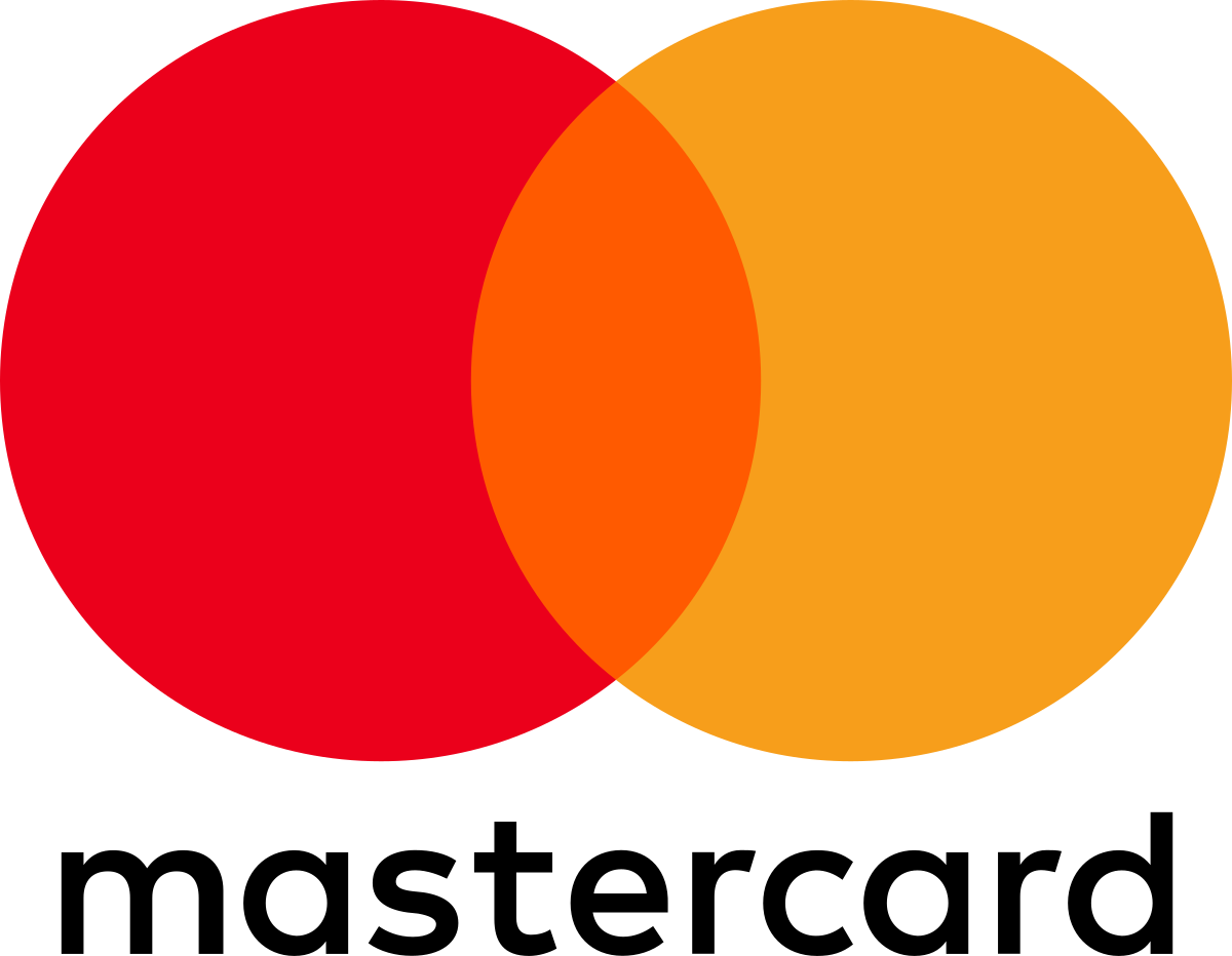 A red and orange mastercard logo on a white background