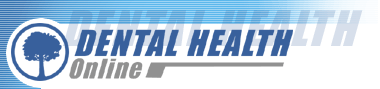 A blue and white logo for dental health online
