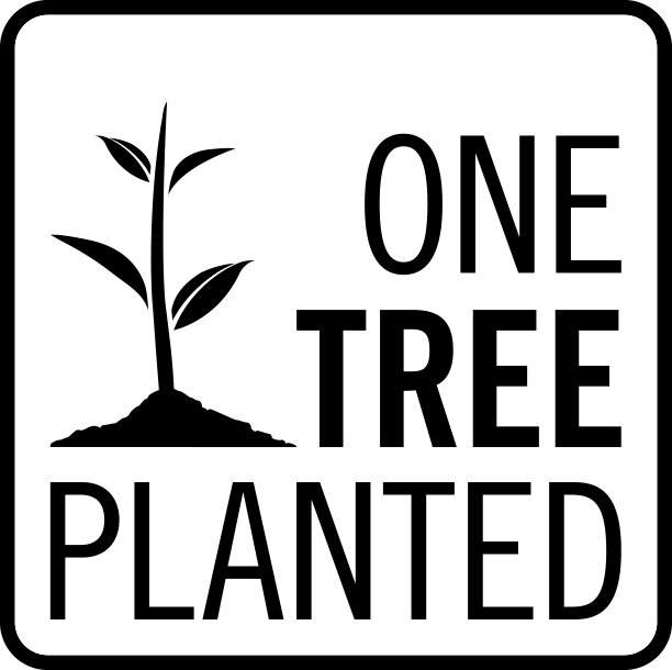 Black and white square logo with a seedling icon and the text