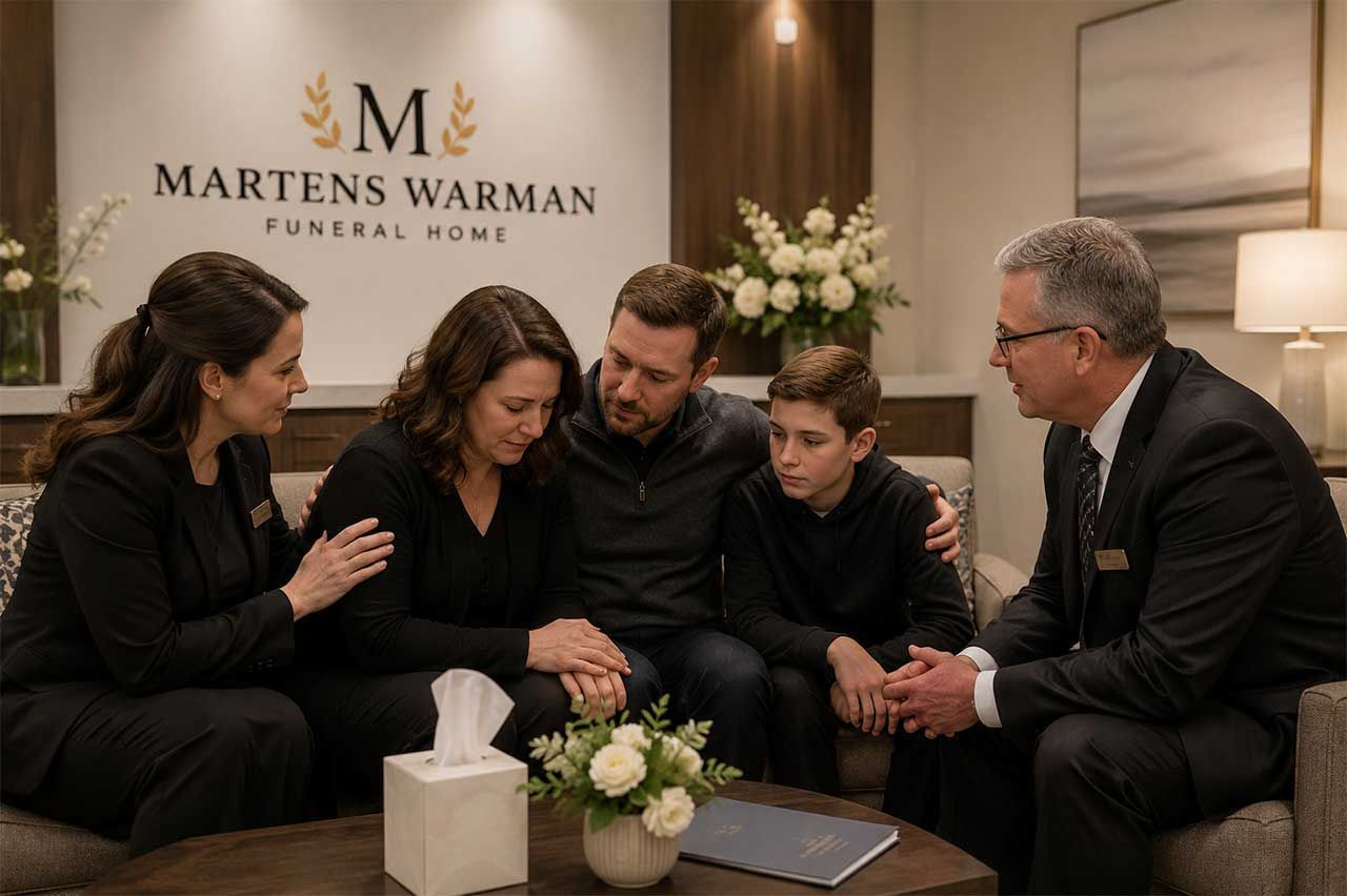 Compassionate Funeral Home Team Supporting a Grieving Family