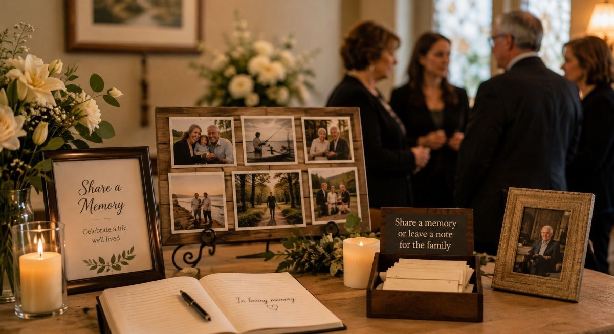 funeral service in Warman, SK with photos, flowers, candles, and a guestbook for sharing memories.