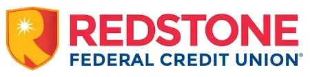 The Redstone Federal Credit Union logo: a shield containing a yellow 'R' with a sunburst, next to red and blue text.