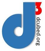Home Logo for dcubed.org featuring a large blue lowercase