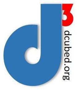 Logo featuring a large blue lowercase
