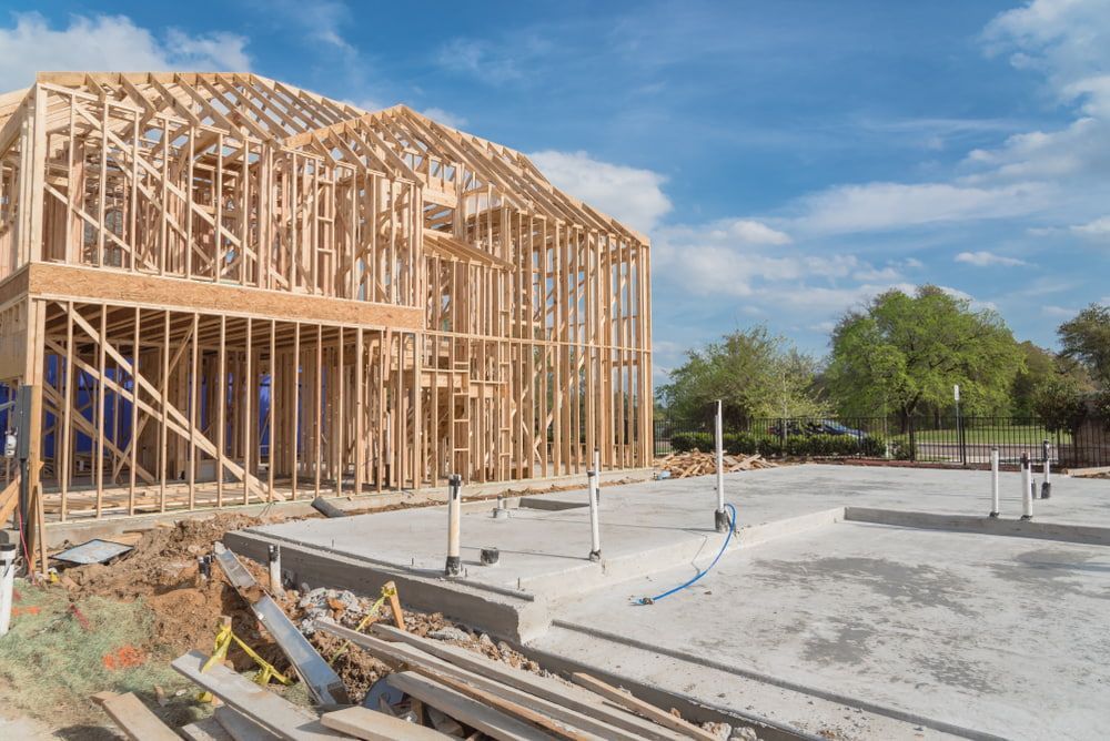 Construction Site: Wooden House Frame — Kalora Carpentry & Restorations in Charlestown, NSW