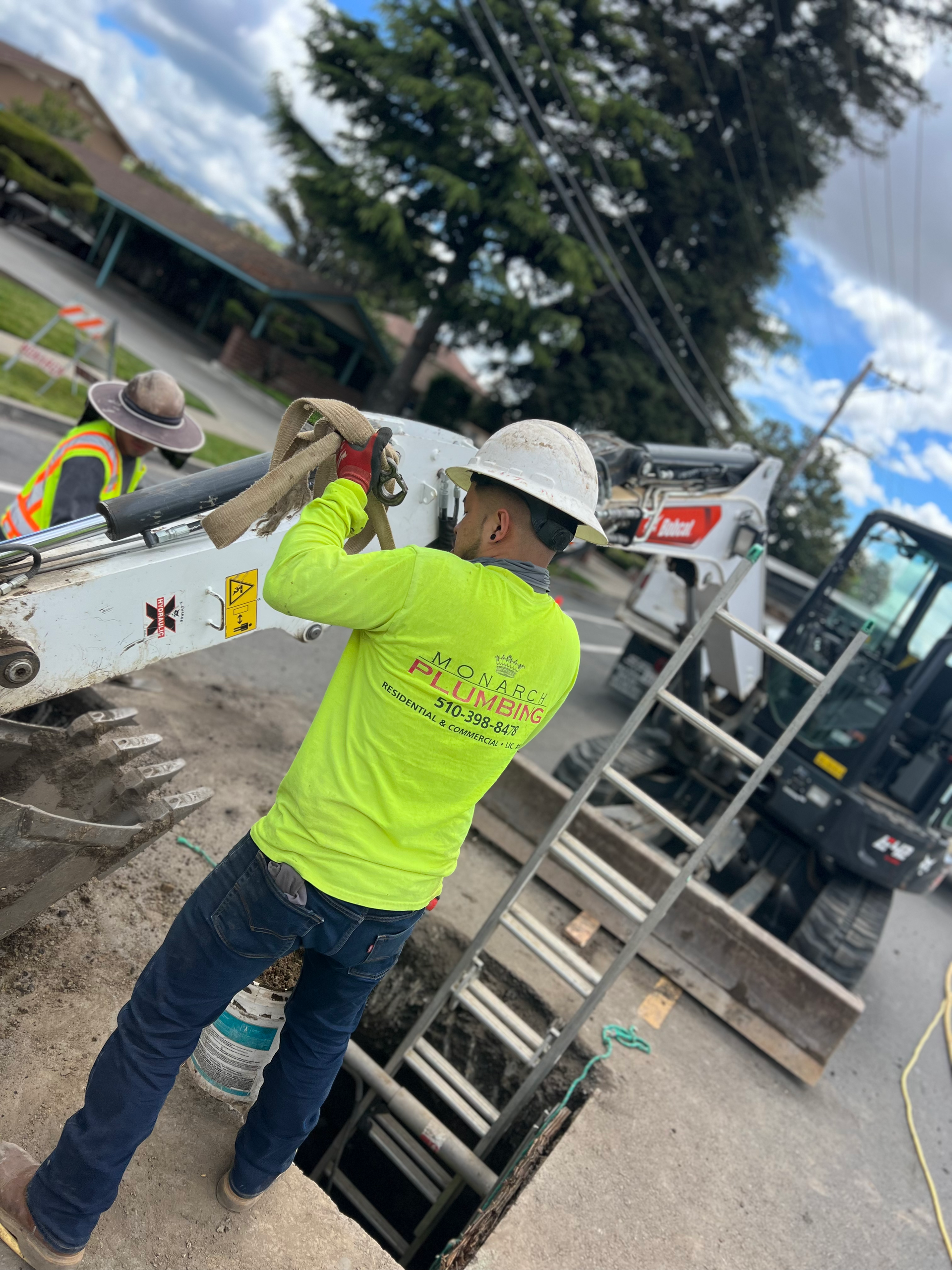 New sewer installation by a monarch team member in the bay area