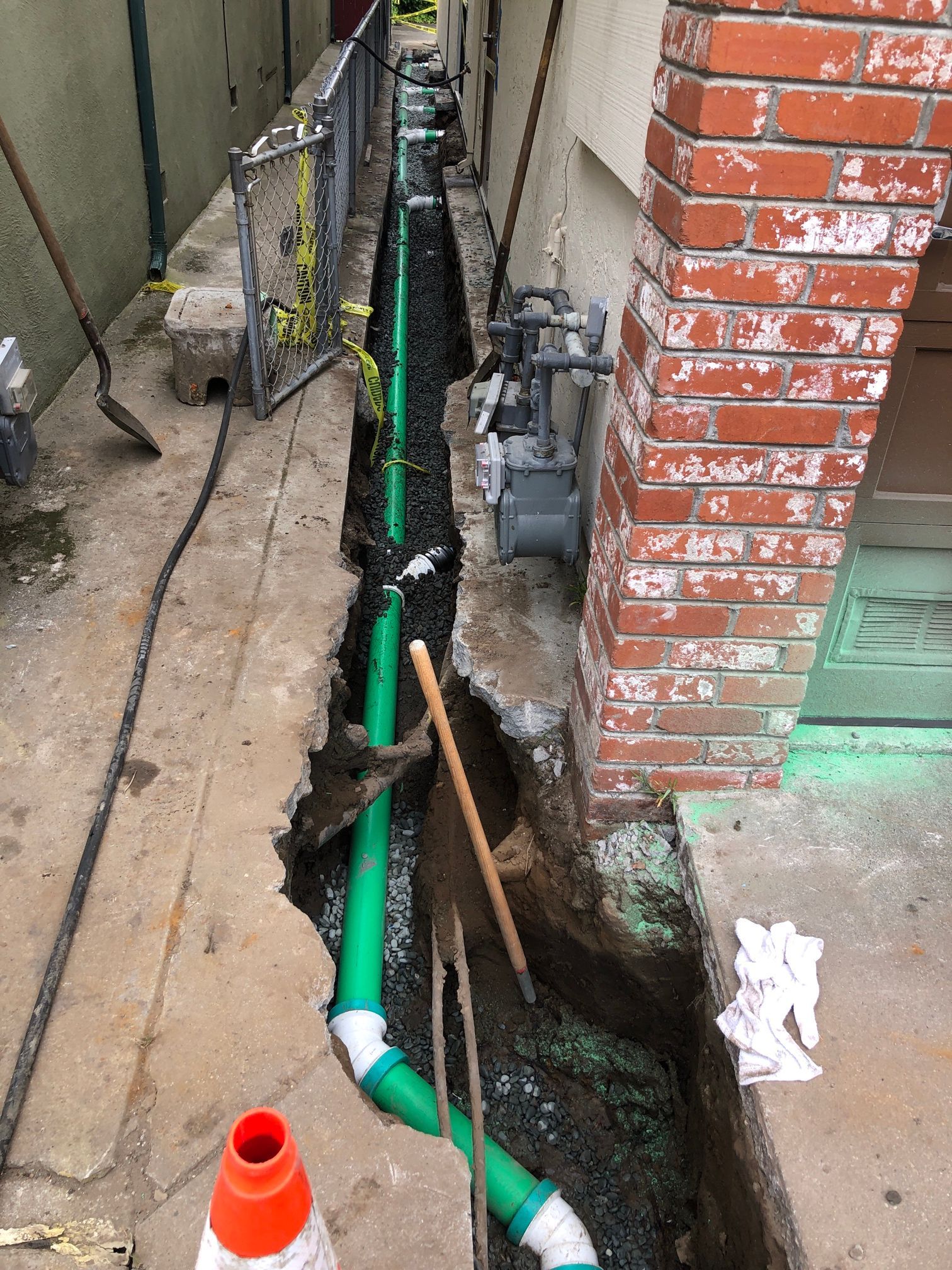 new sewer installation at a house in the bay area