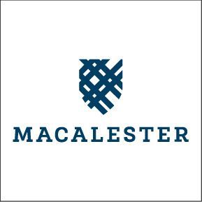 A dark blue logo for Macalester College that features a shield. A dark blue logo for Macalester College that features a shield on a white background.