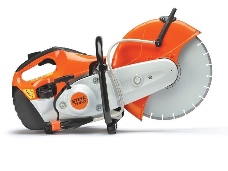 A stihl circular saw is shown on a white background