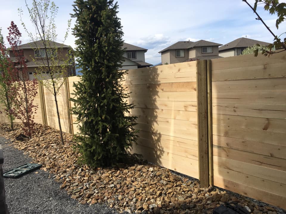 a new residential wooden fence