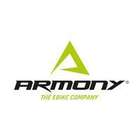 Logo della bici elettrica Armony con un triangolo verde sopra il testo nero: