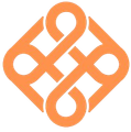 White abstract diamond-shaped logo