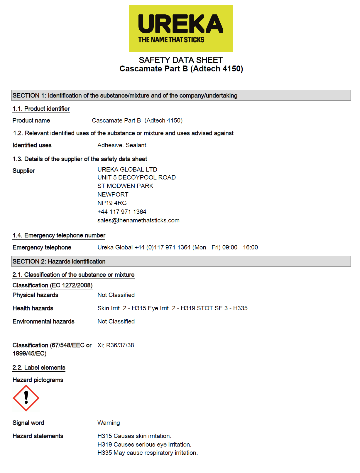cascamite data sheet