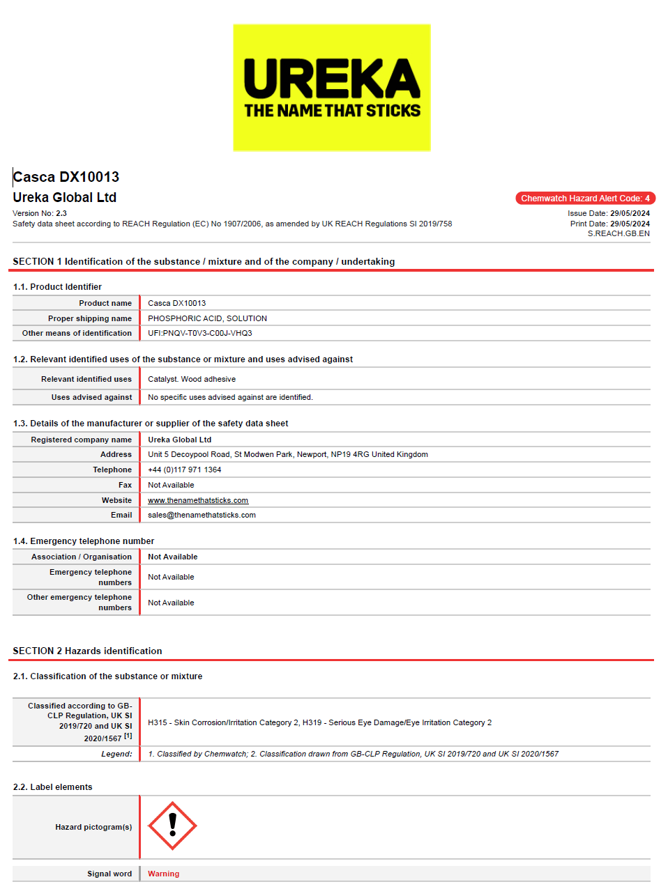 cascamite data sheet