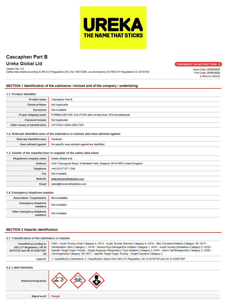 cascamite data sheet