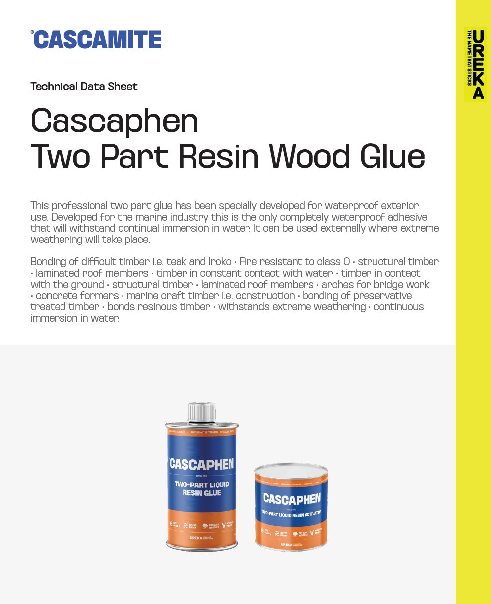 cascaphen two part resin wood glue