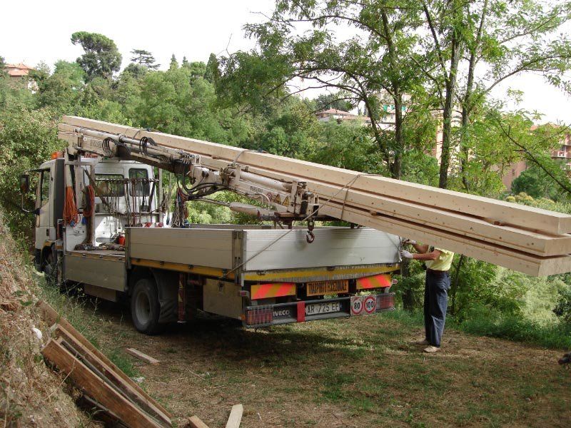 Un camion per la potatura di alberi