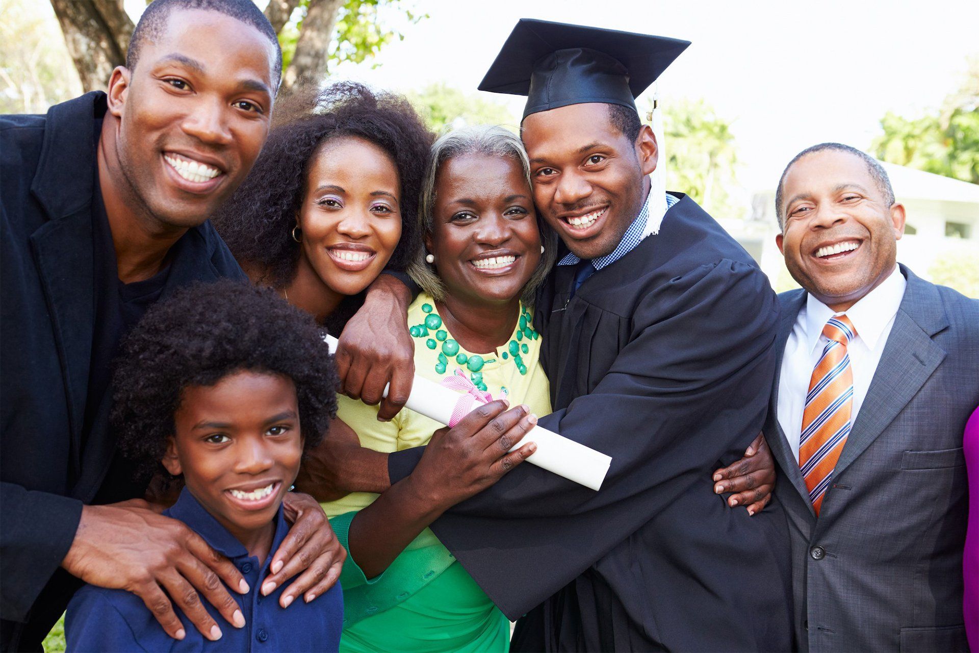 Student Celebrates His Graduation With His Family