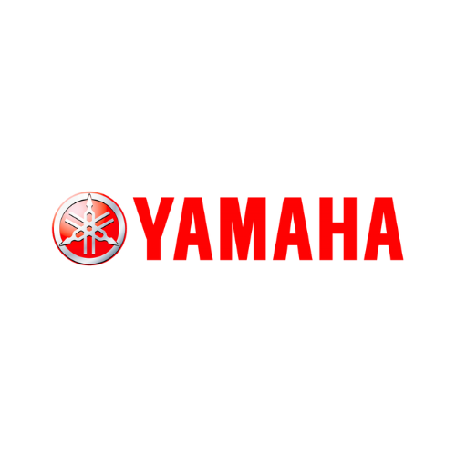 The yamaha logo is red and white on a white background.