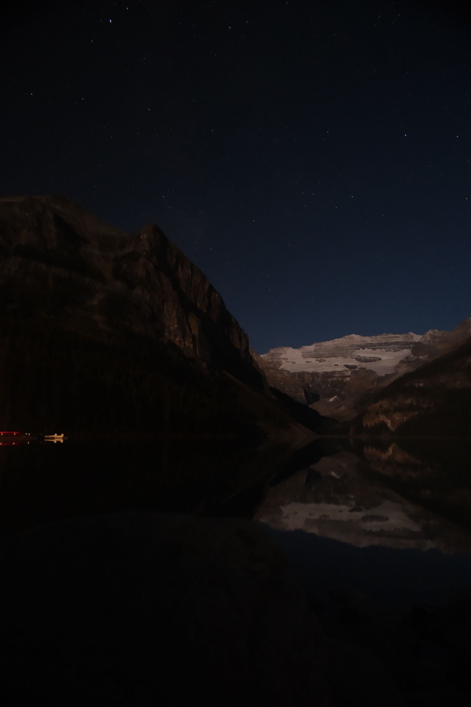 Lake Louise night scene Alberta Canada Banff Bear Travel             