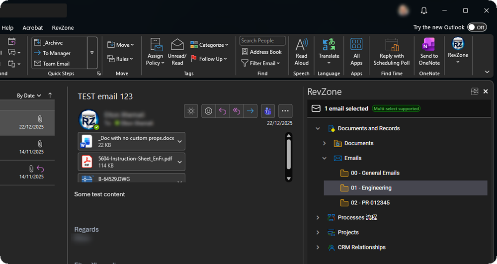RevZone Outlook Integration