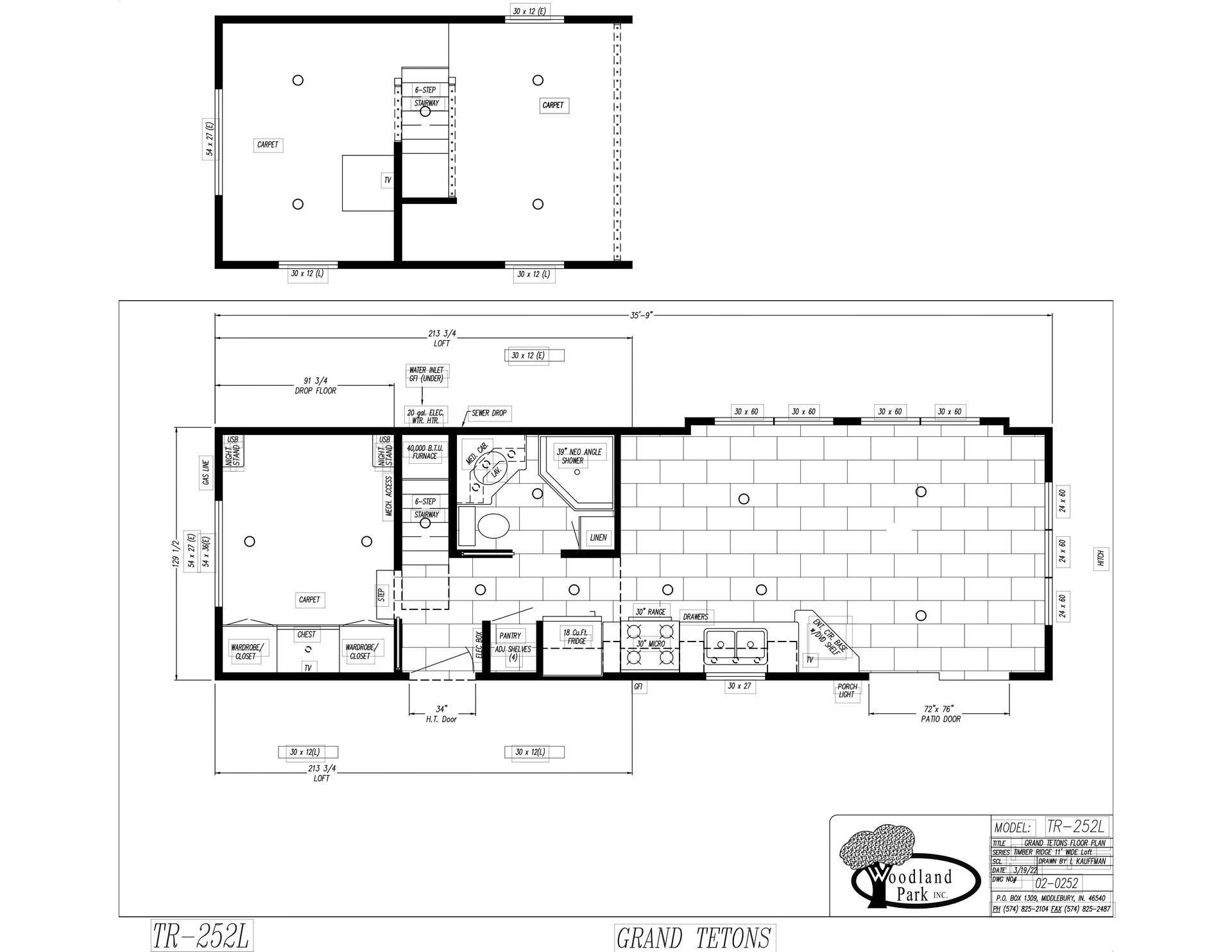 a black and white floor plan of a mobile home .