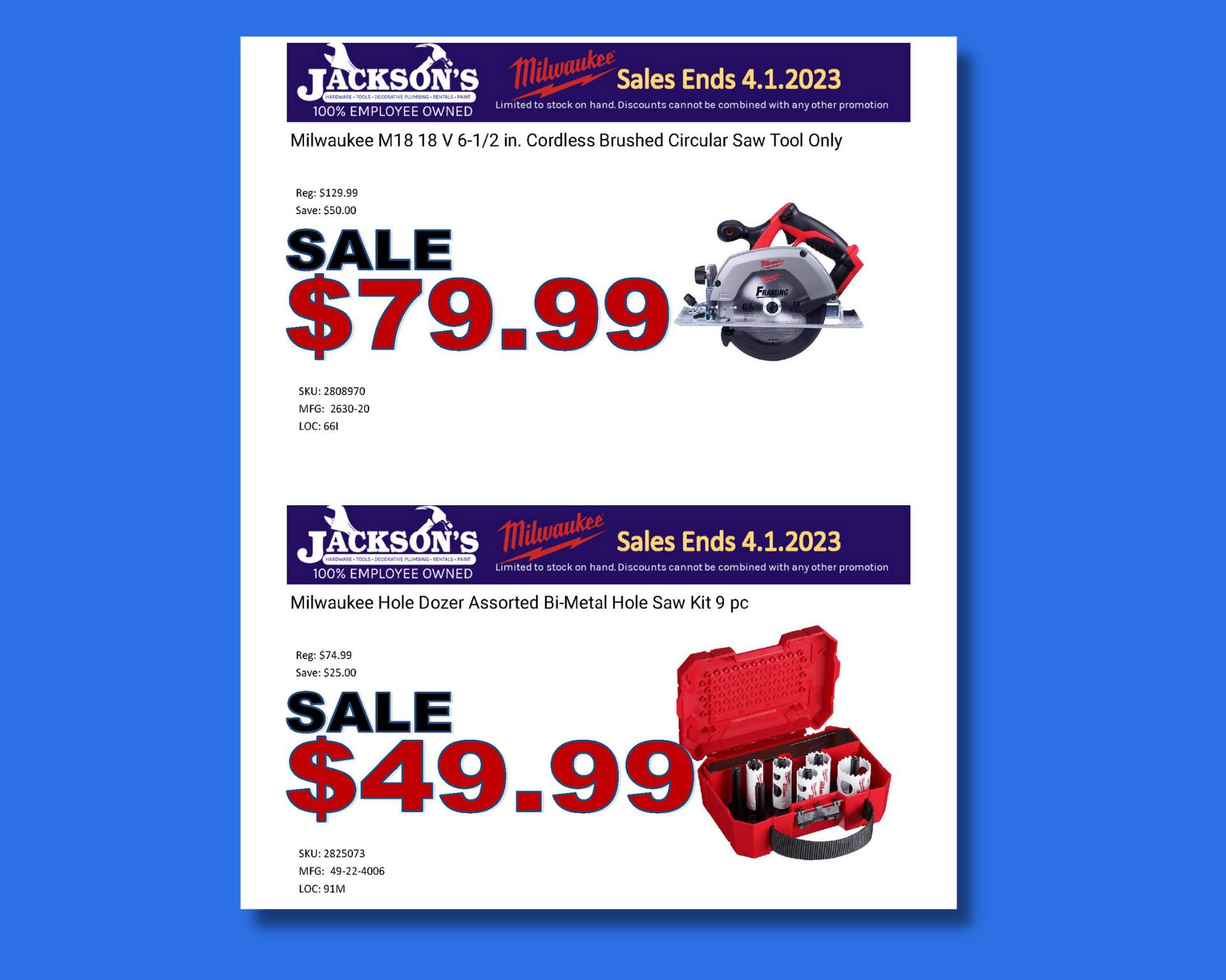 Special Deals and Events at Jackson's Hardware