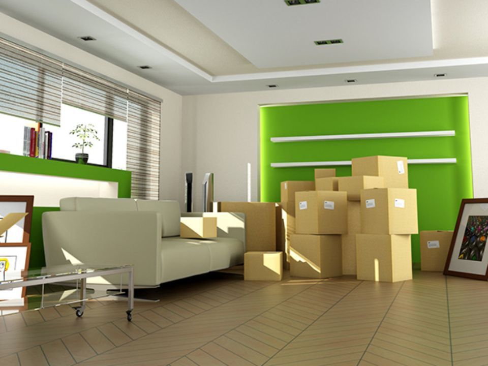 Appartamento con scatole