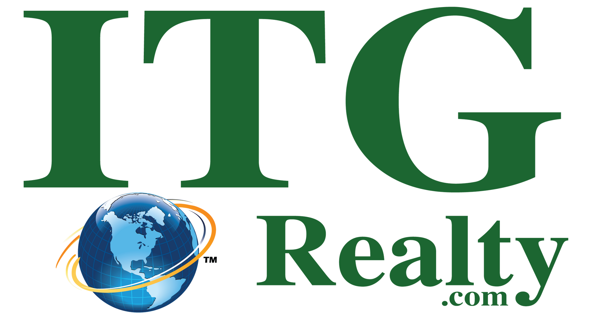 ITG Realty logo with green text and globe graphic.
