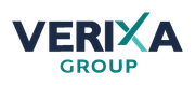 Logotipo de VERIXA GROUP en azul marino y verde azulado sobre fondo blanco.