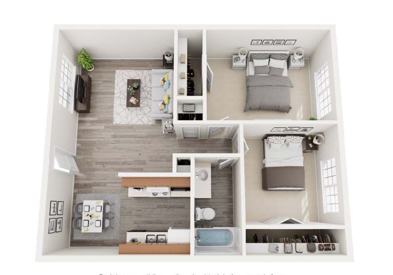 Floor Plan: 2 Bed · 1 Bath · TBD SQ. FT.