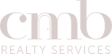 A logo for a real estate company called cmb realty services.