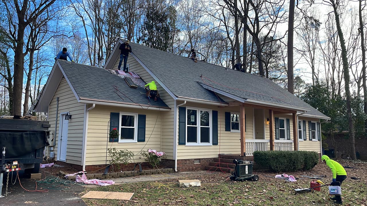 Damaged Roof Due to Typhoon — Charlotte, NC — Roof Repair and Inspection Specialist LLC