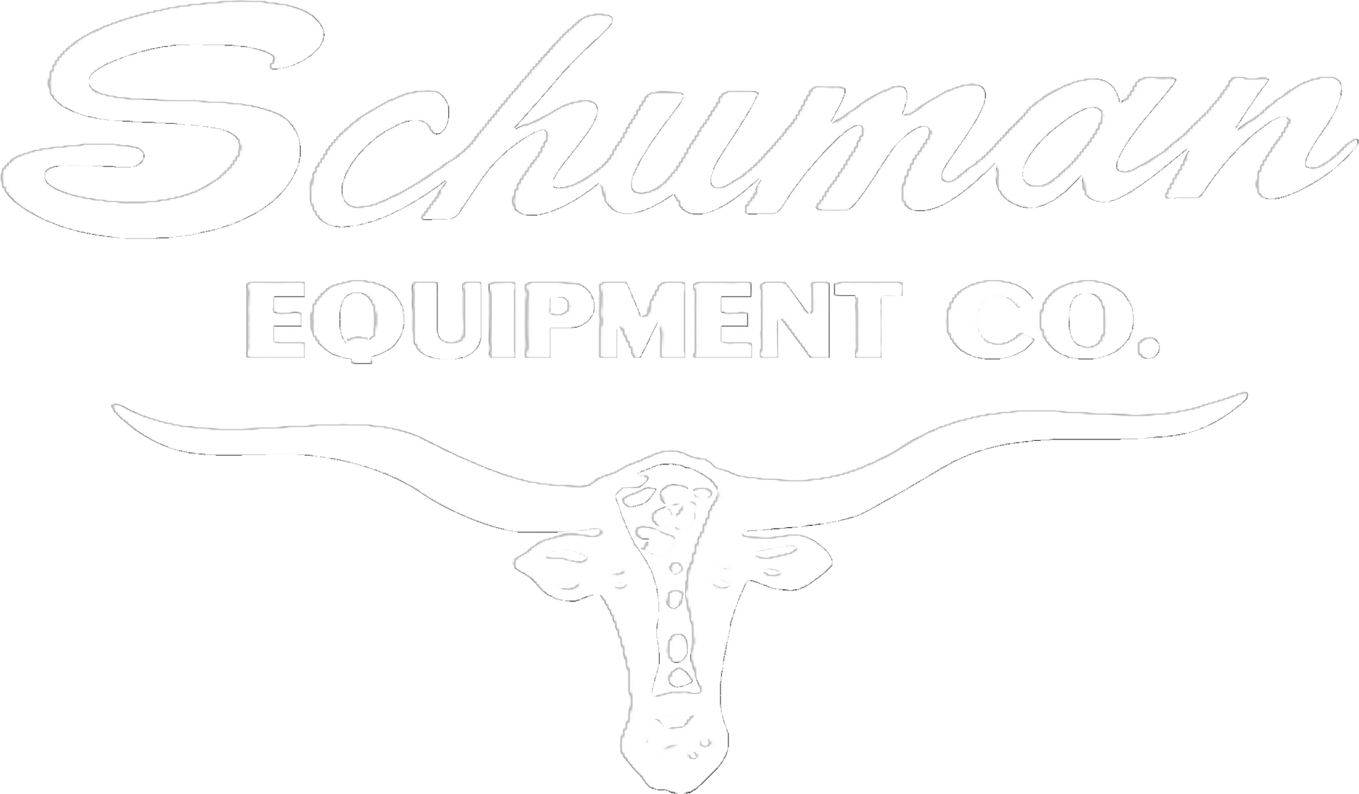 Light gray Schumacher Equipment Co. logo with stylized deer antlers and lettering
