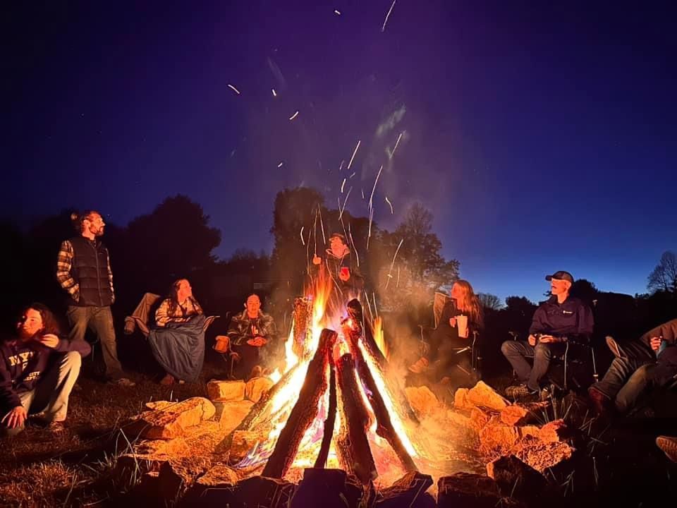 red river gorge climbers campfire at firefly hills