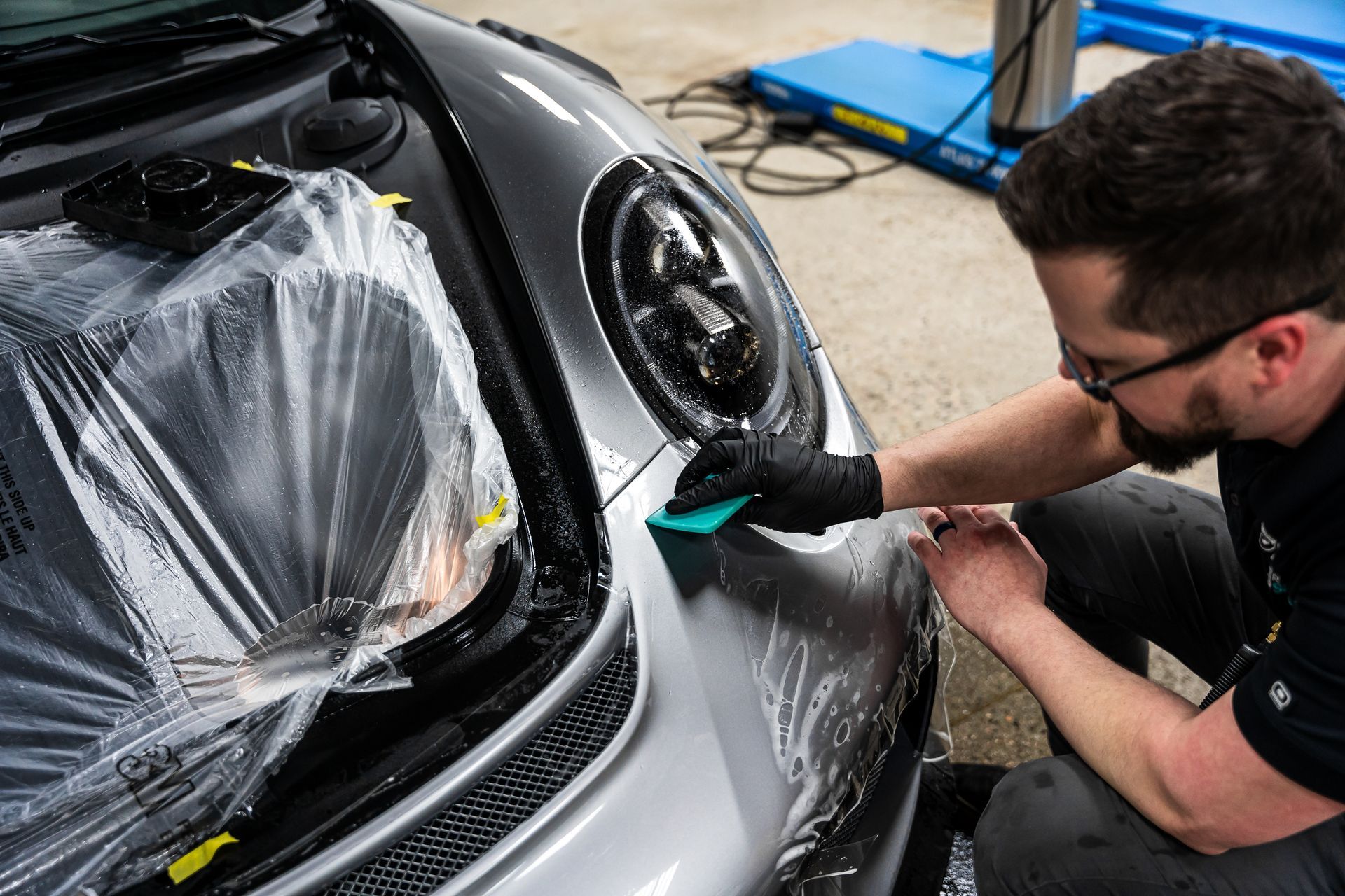 Applying PPF to front bumper