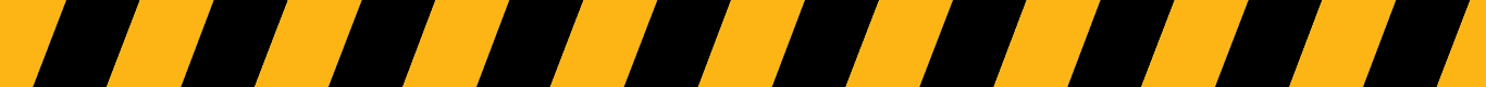 Yellow-and-black striped hazard tape diagonally across a white background.