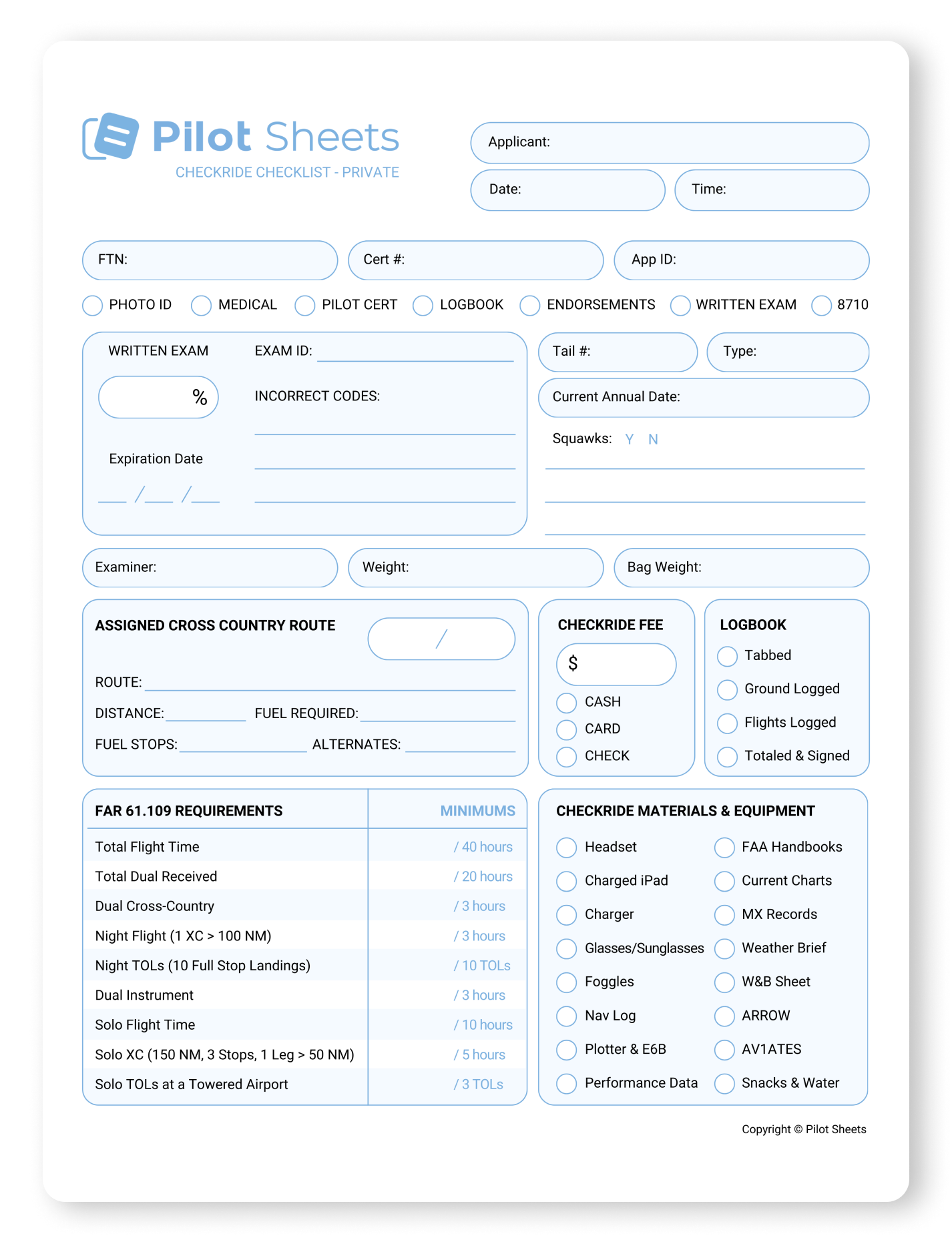 Checkride Checklist - Private (D)