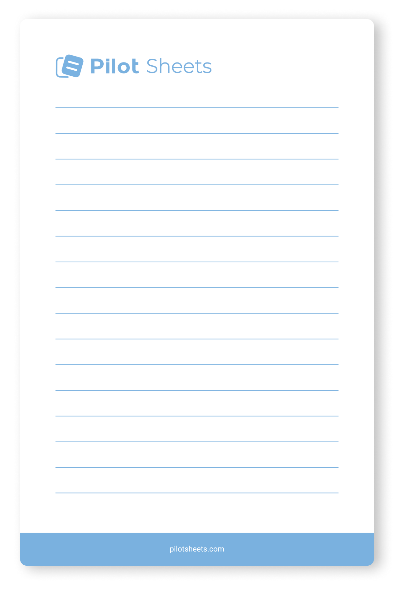 Pilot Sheets - Standard (D)