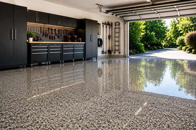 Bethesda Epoxy Flooring completed garage floor
