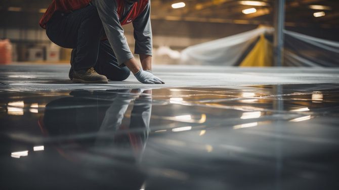 Inspecting Finished Epoxy Floor