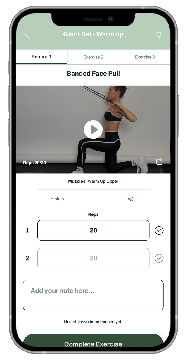 Stronger You App workout program screen