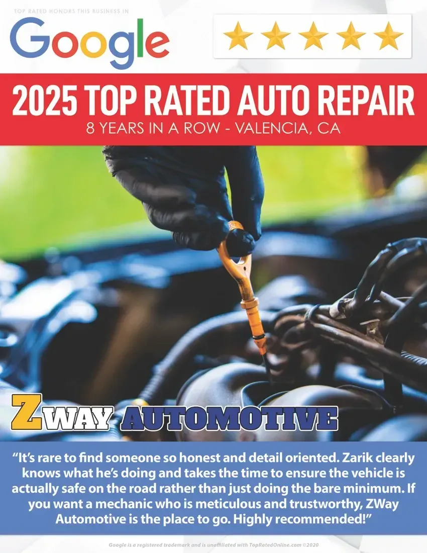 Google 2025 Top Rated Auto Repair | Zway Automotive