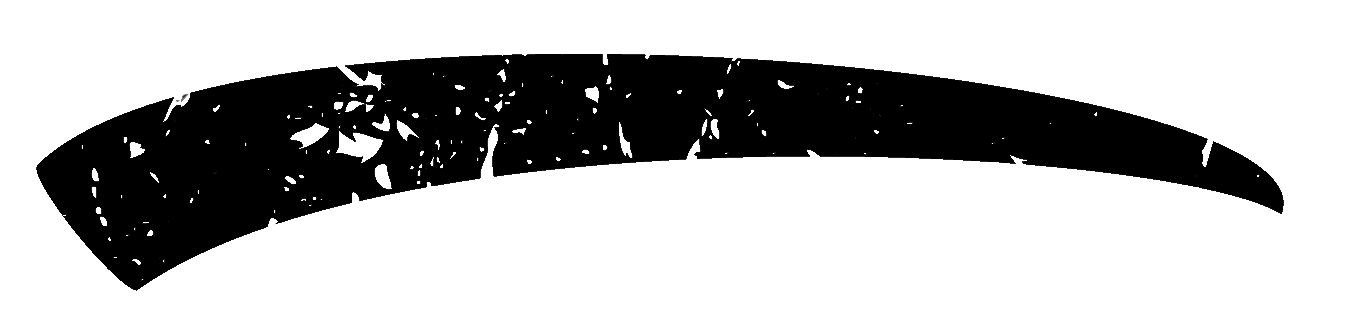 A black and white image of a brush stroke on a white background.