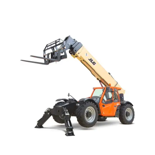 JLG 1055 telehandler with 10,000 lb lift capacity and 55 ft. reach, built for heavy-duty material handling tasks